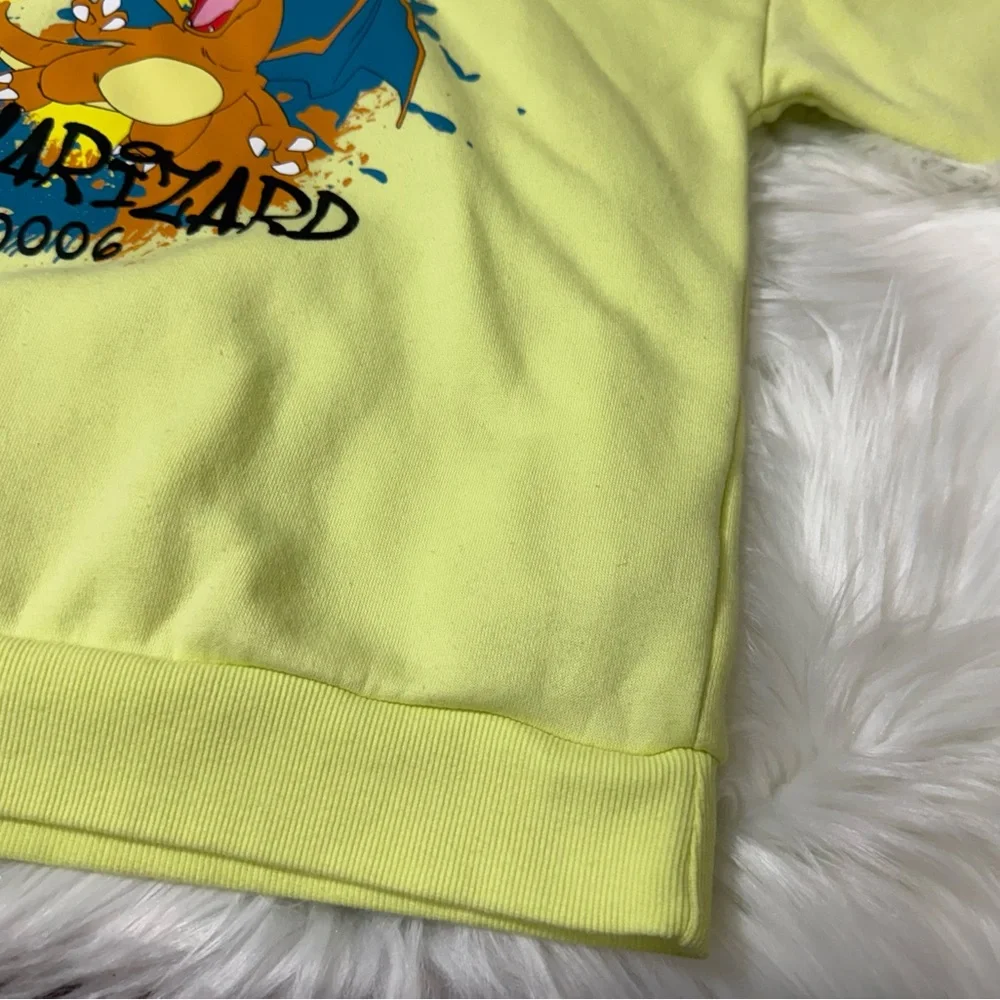 Pokemon Charizard Neon Yellow Graphic Hoodie - Boys Size 8-9 Yrs